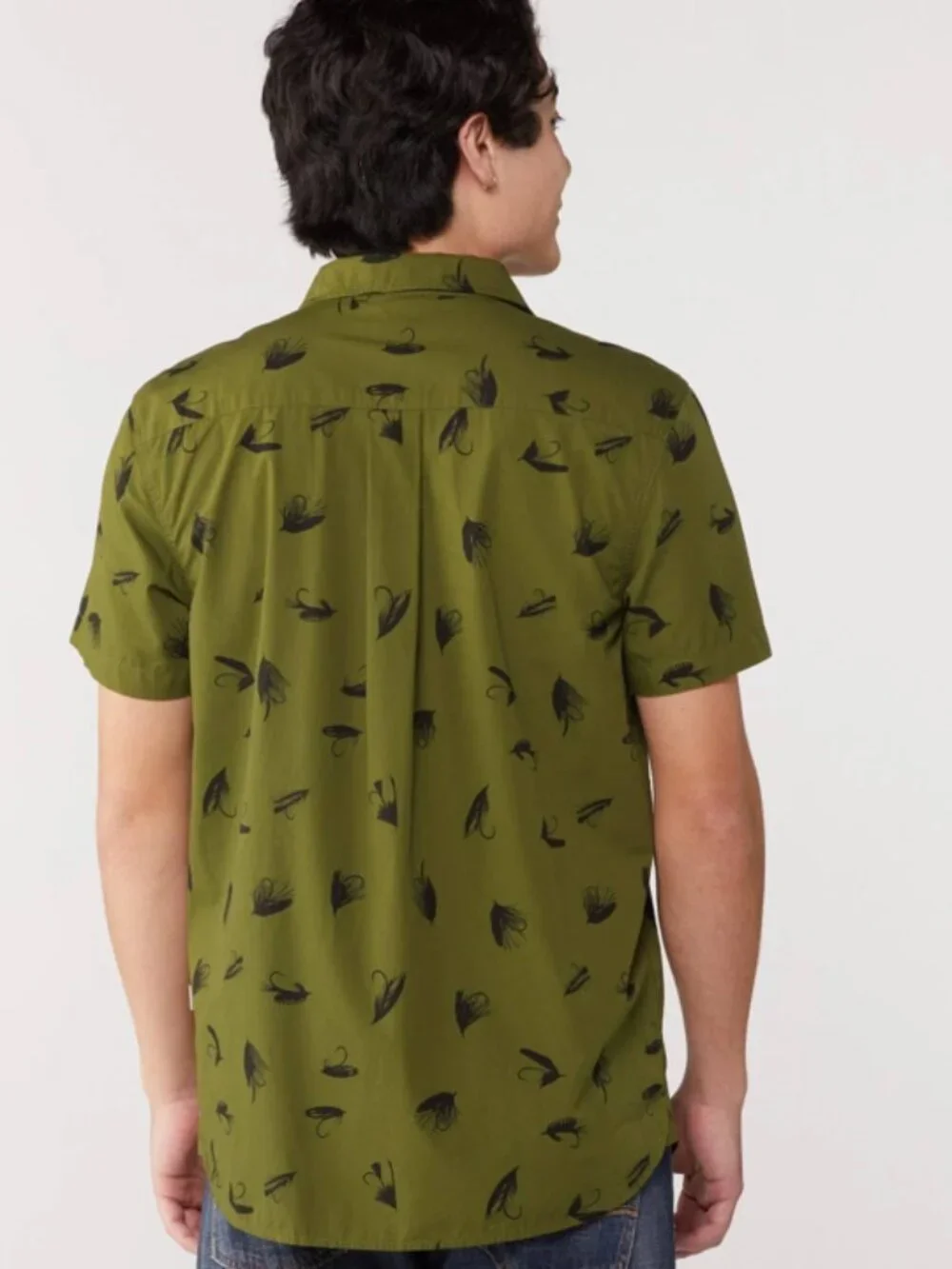 North Face | Men's Fly Fishing Lures Baytrail Pattern Shirt Olive Green S